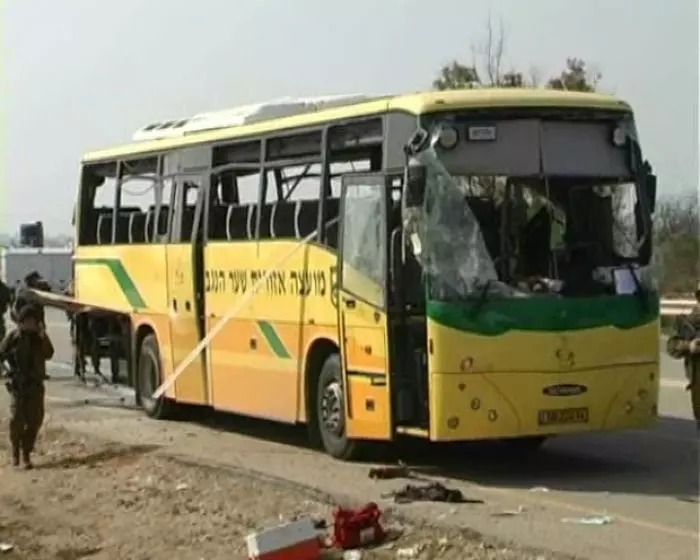 האוטובוס לעברו נורה טיל הנ"ט שהביא לפציעתו של דניאל ויפליך