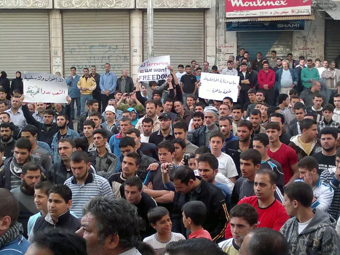הפגנות בעיר בניאס בשבוע שעבר