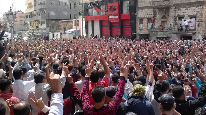 הפגנה נגד שלטונו של בשאר אסד בעיר בניאס בתחילת החודש