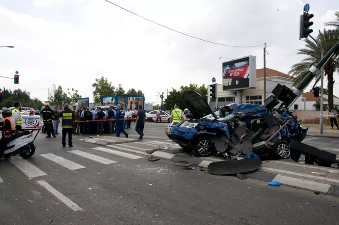 זירת אירוע הדריסה בתל אביב ביום הנכבה