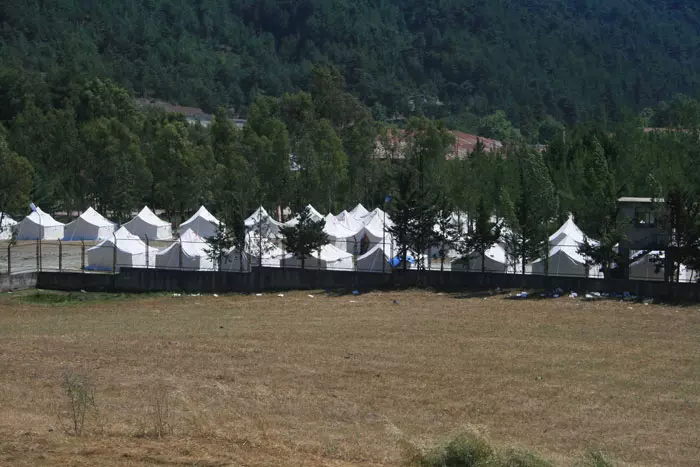מחנה שהוקם בטורקיה לפליטים שנמלטו מאימת כוחות הביטחון בסוריה, אתמול