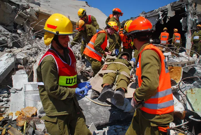 תרגול פינוי פצועים בבאר טוביה כחלק מתרגיל העורף הלאומי, היום