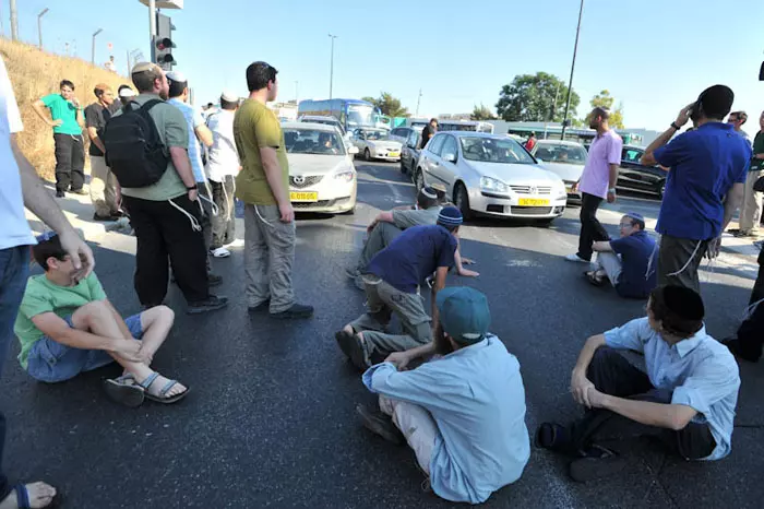 חסימות הכביש בכניסה לירושלים, אתמול