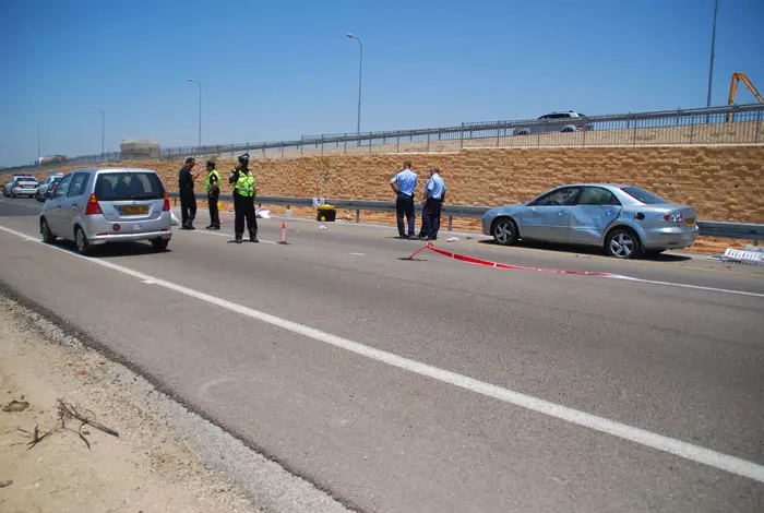 זירת התאונה בכביש 4