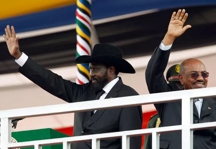 נשיאי סודן ודרום סודן בטקס הכרזת עצמאות דרום סודן ביולי