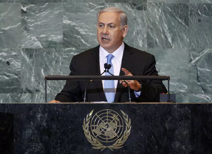 בנימין נתניהו ראש ממשלת ישראל בנאומו באו"ם, ספטמבר 2011