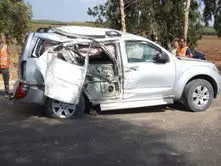 זירת התאונה בה נהרגו חוסיין סבחייה וסבתו אתמול