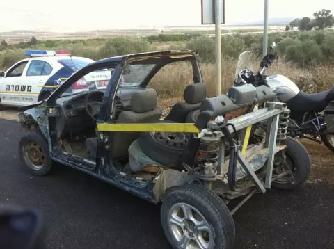 רכב שקיבל הורדה מהכביש על ידי משטרת התנועה הארצית משטרת ישראל