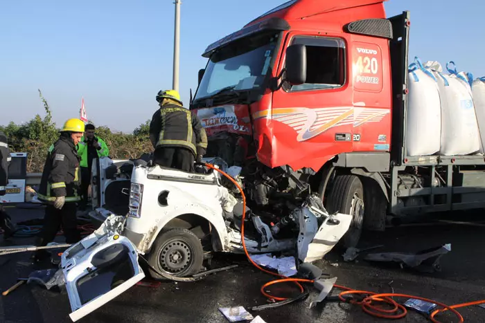 התנגשויות רבות בין משאיות לרכב פרטי