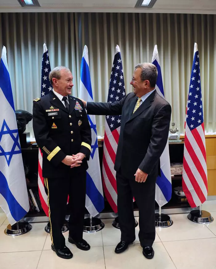 שר הביטחון אהוד ברק נפגש עם רמטכ"ל צבא ארה"ב מרטין דמפסי