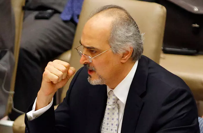 שגריר סוריה באו"ם, בשאר ג'עפרי, בדיון המועצה