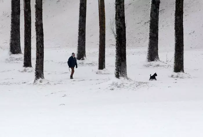 שלג בעיר לוזאן בשוויץ