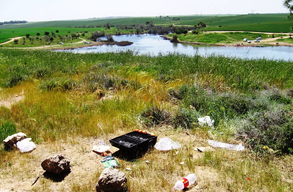 גם בדרום: אשפה שנותרה בשמורת פורה