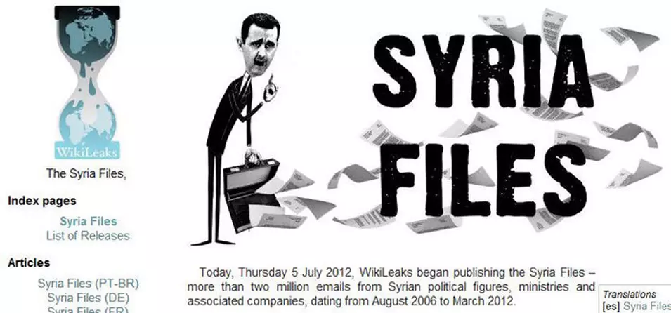 הלוגו של "תיקי סוריה", מתוך אתר ויקיליקס
