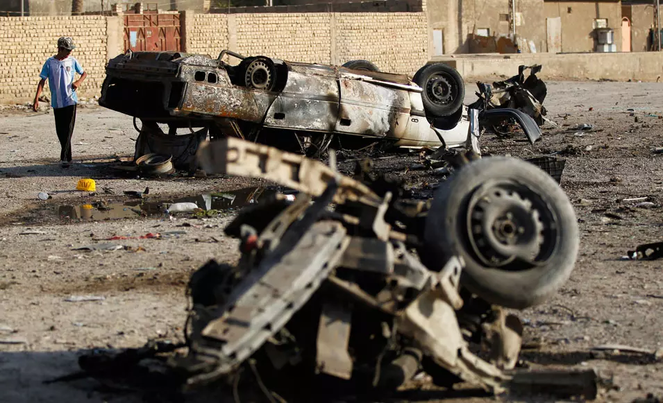 מכונית תופת שהתפוצצה הבוקר במחמודייה שמדרום לבגדד