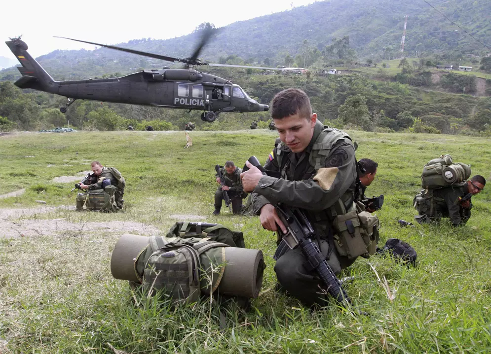 זירת לחימה בין FARC לצבא קולומביה