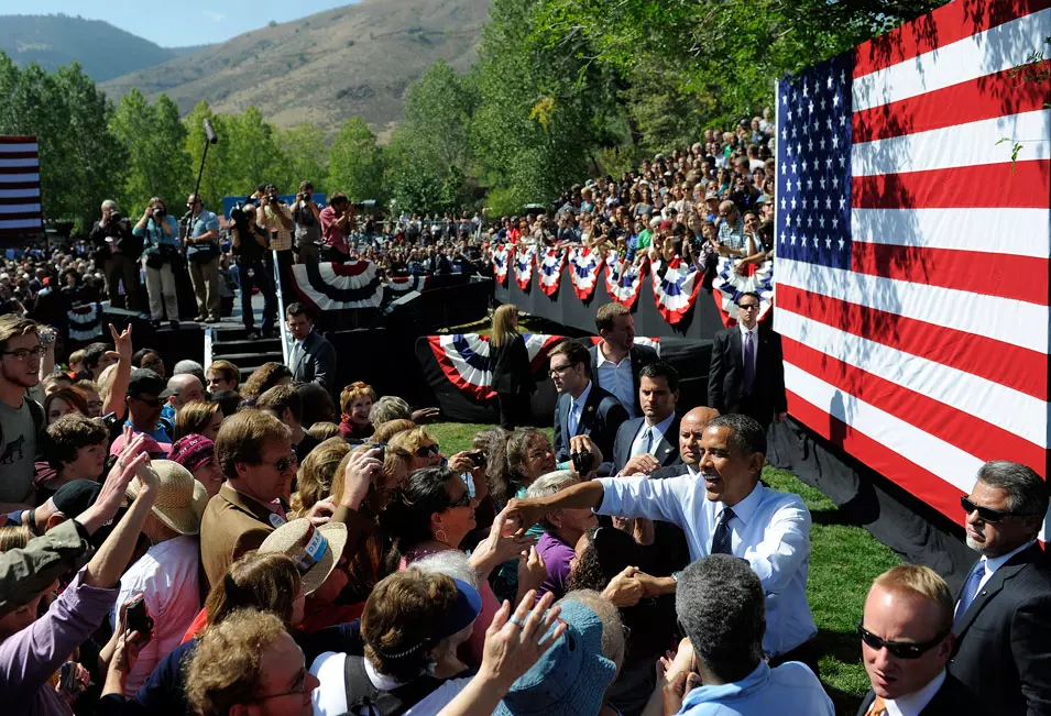 ברק אובמה בעצרת בחירות בקולורדו בסוף השבוע