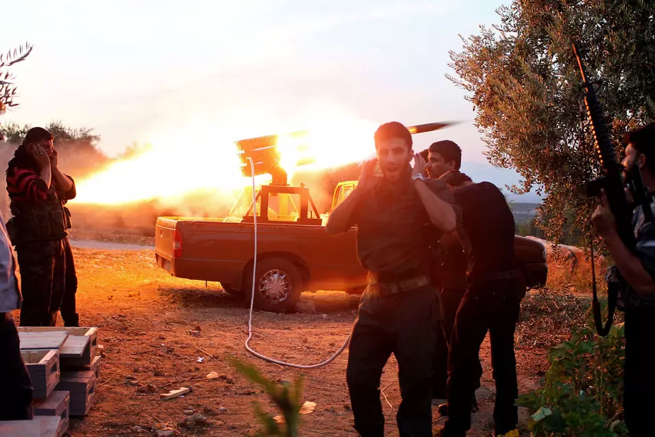 מורדים סורים במהלך הקרבות בסוריה
