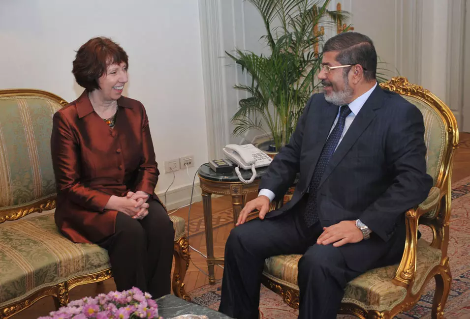 מורסי, אמש, בפגישה בקהיר עם שרת החוץ של האיחוד האירופי, קתרין אשטון