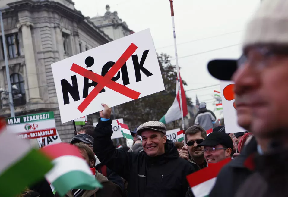 הפגנה נגד הימין הקיצוני בהוגריה