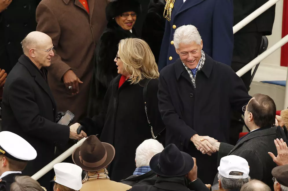 ביל והילרי קלינטון בטקס ההשבעה של ברק אובמה, ינואר 2013
