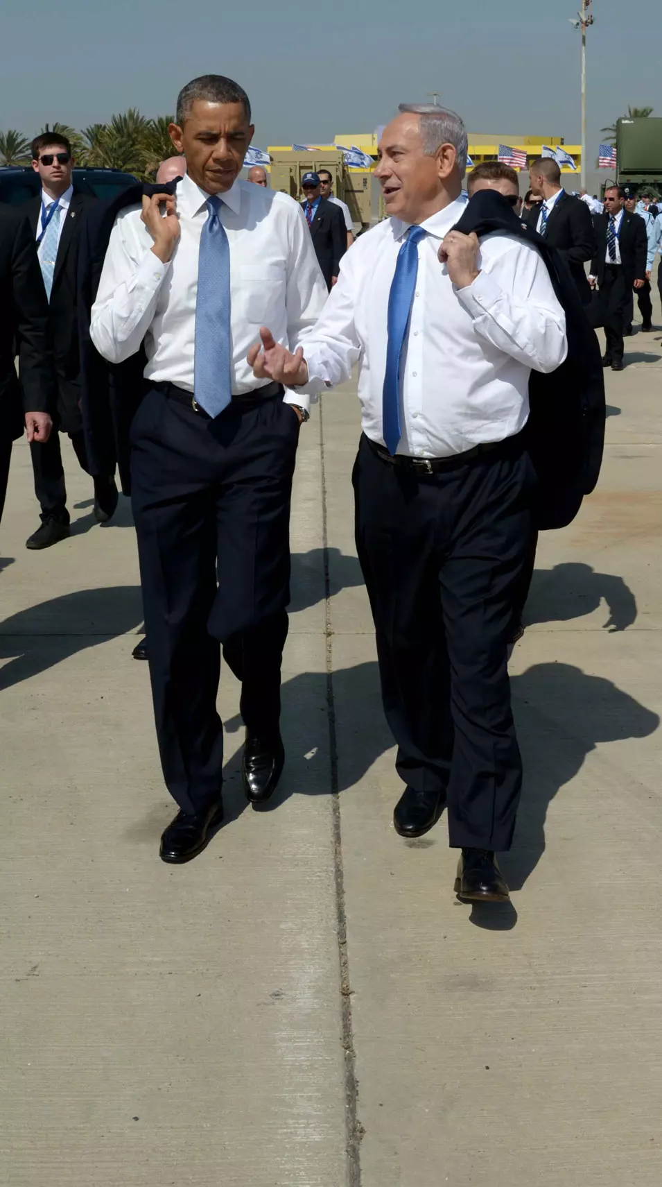 רה"מ בנימין נתניהו עם הנשיא ברק אובמה בביקורו בישראל