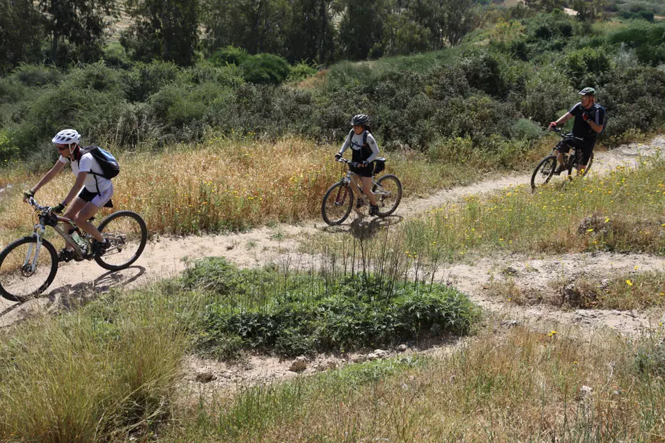 רוכבי אופניים בנחל אלכסנדר