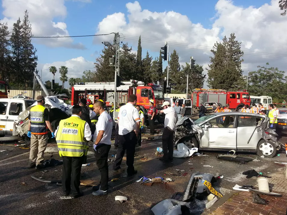 זירת התאונה בנשר