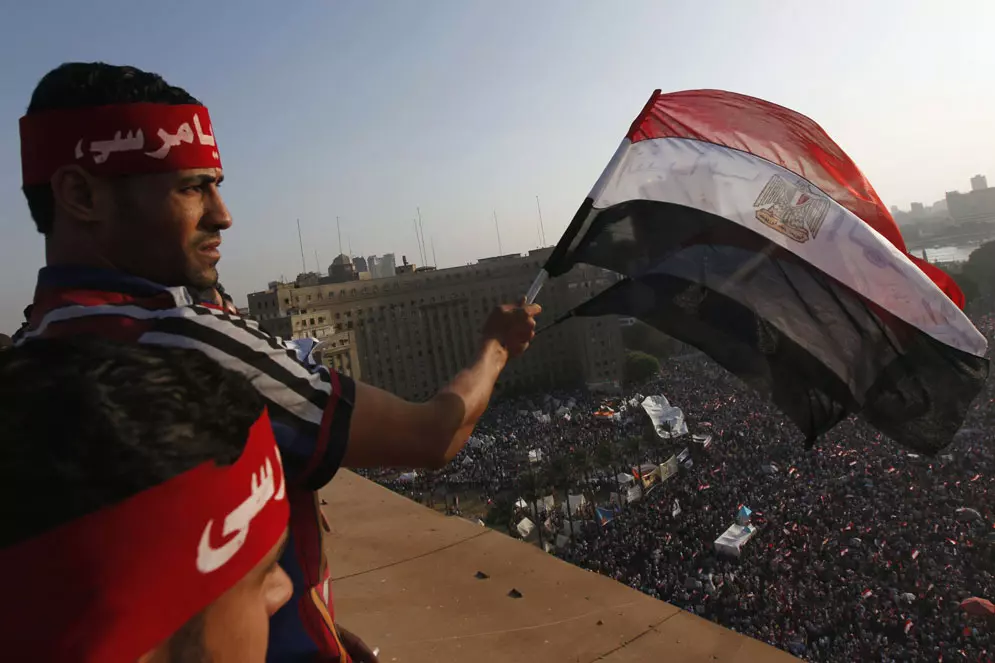 מפגינים נגד נשיא מצרים מוחמד מורסי בקהיר, יוני 2013