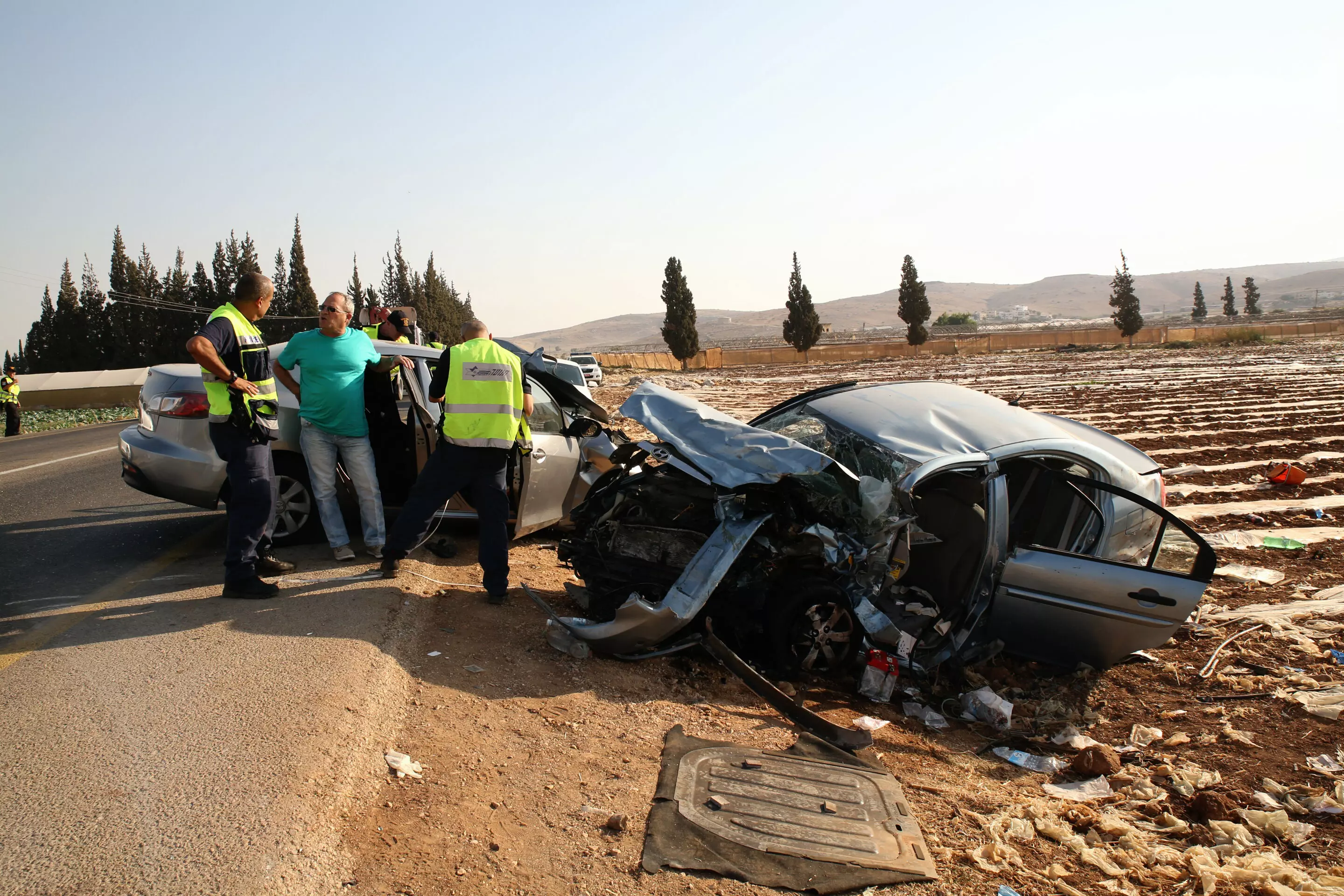 זירת התאונה בבקעה