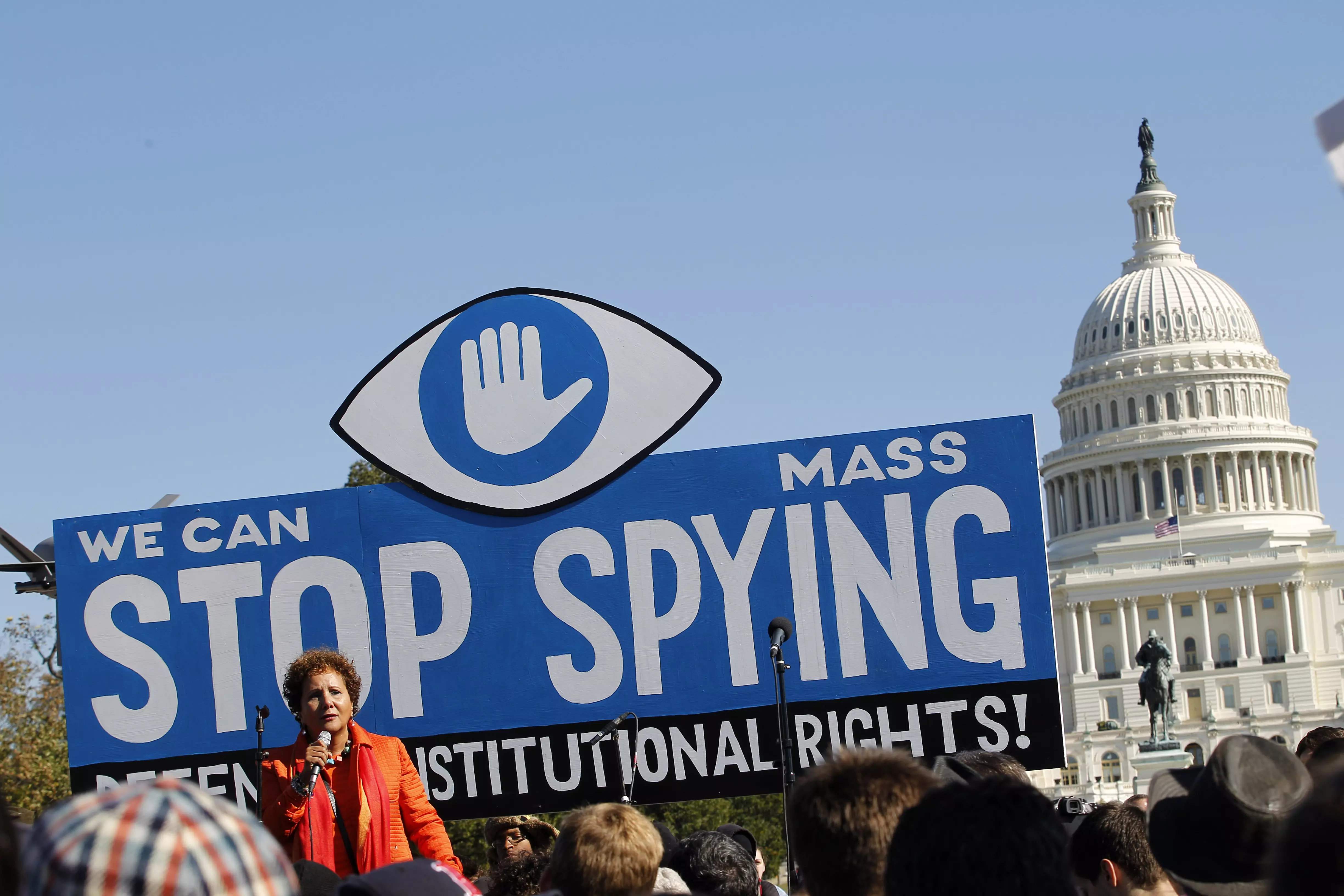 הפגנה נגד תכנית המעקבים של ה-NSA