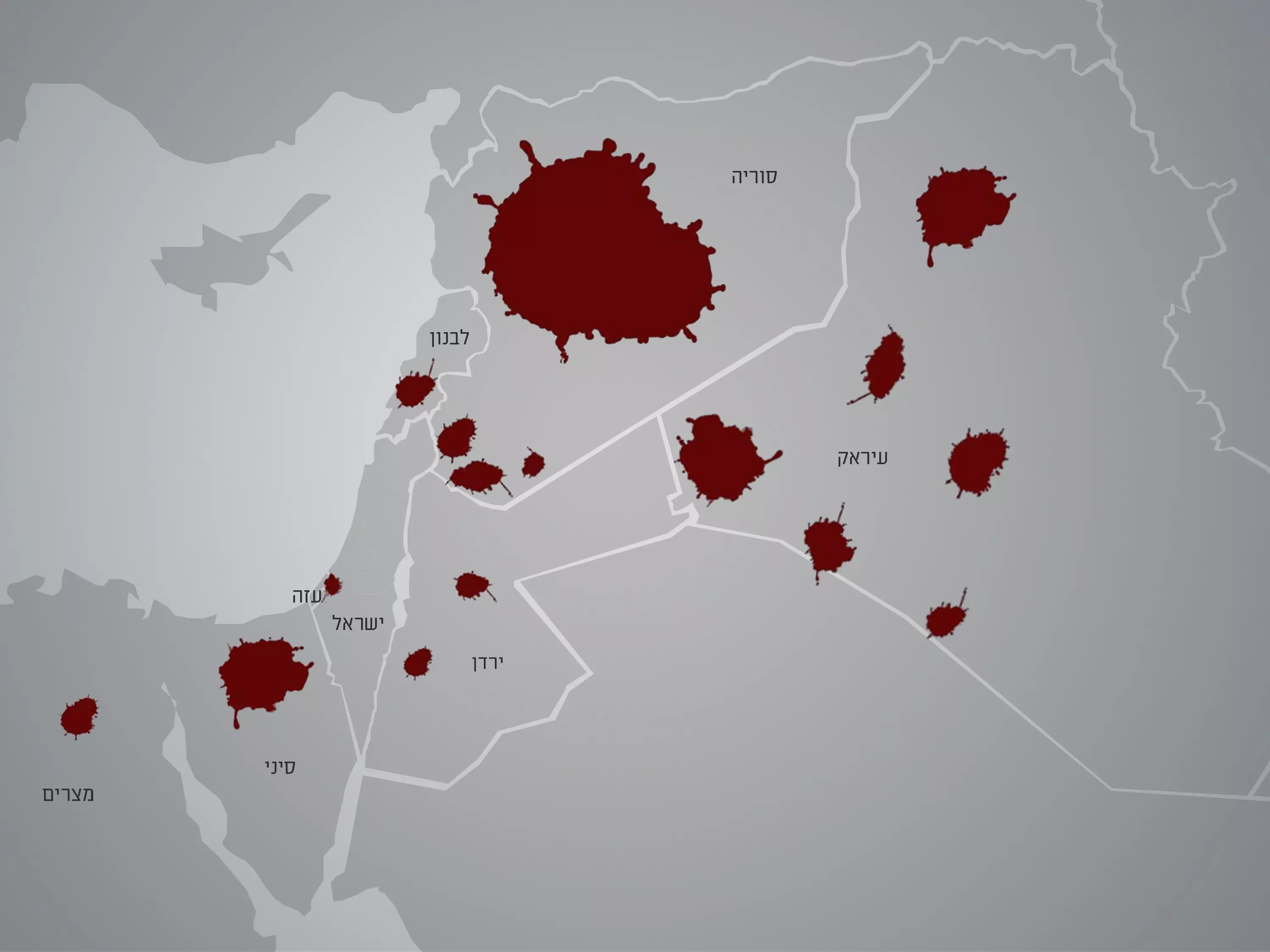מפת ההשתלטות של הג'יהאד האיסלאמי במזרח התיכון