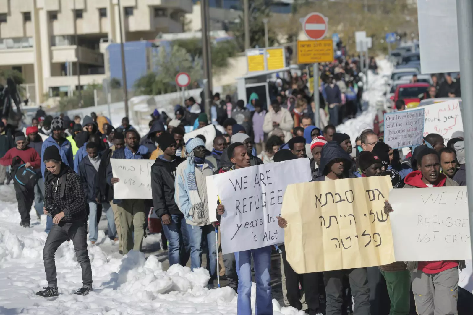 חלקם יחפים, ללא ביגוד חם וללא אוכל - אך עם הרבה כוח נפשי ואמונה. מבקשי המקלט צועדים לכנסת, אתמול