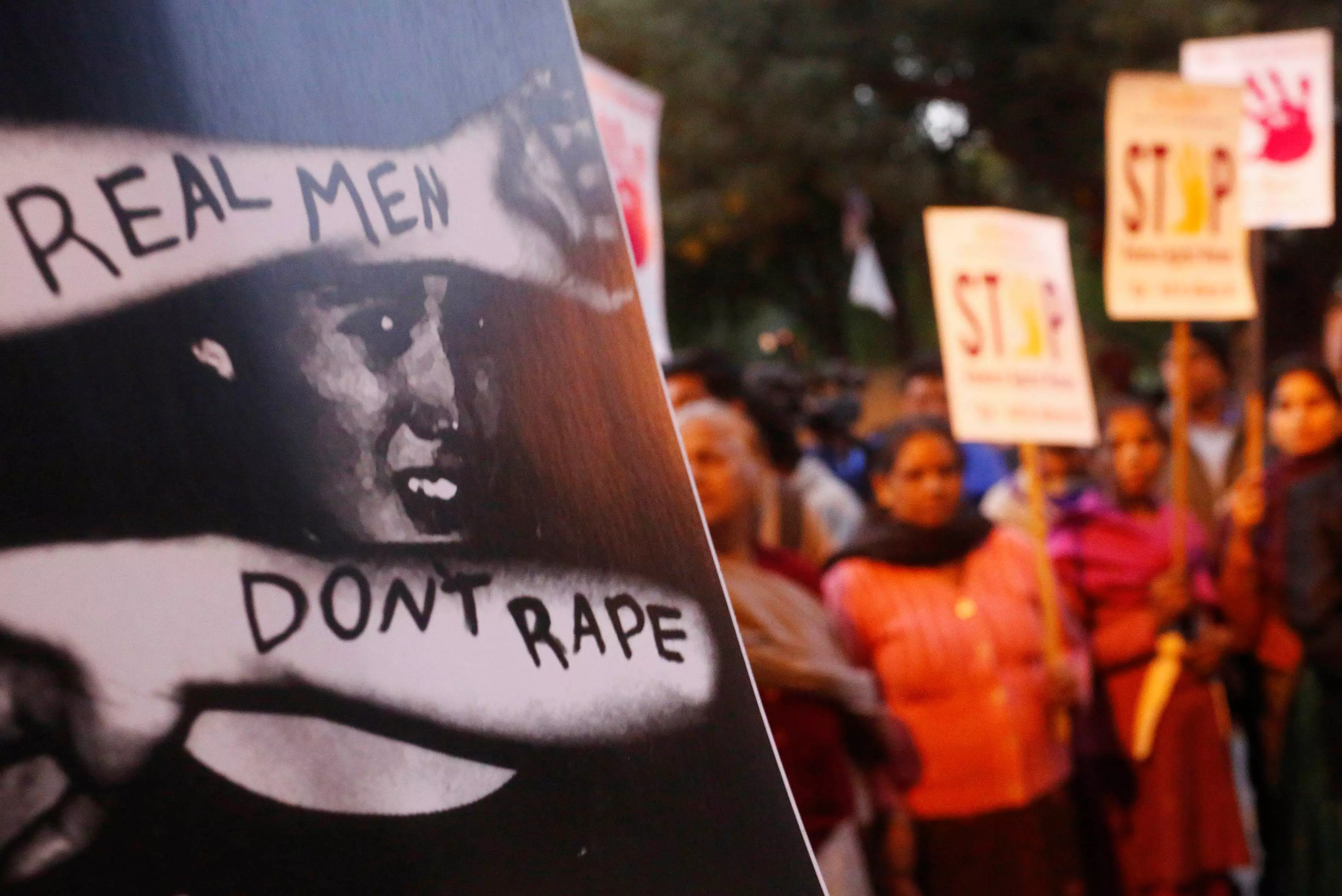 עצרת מחאה בניו דלהי נגד תקיפות מיניות