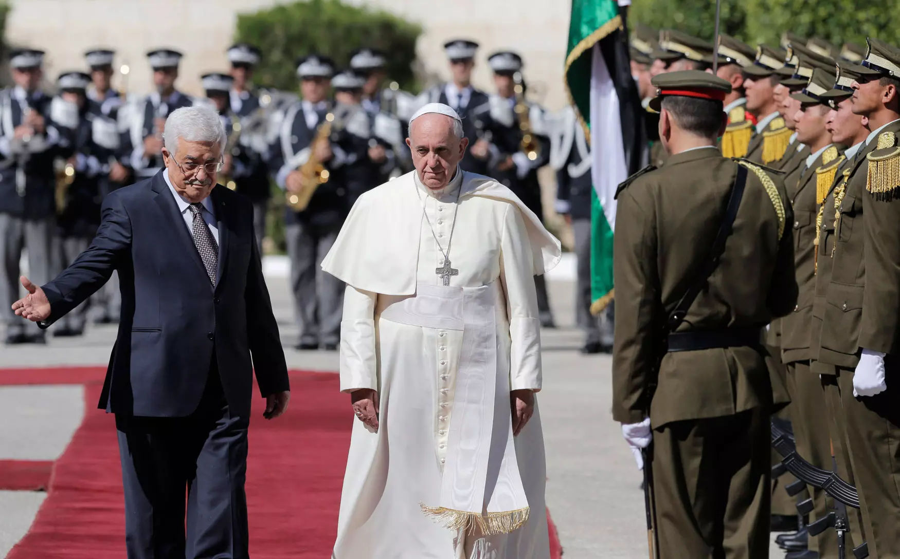 האפיפיור פרנציסקוס בקבלת הפנים של יו"ר הרשות הפלסטינית, אתמול