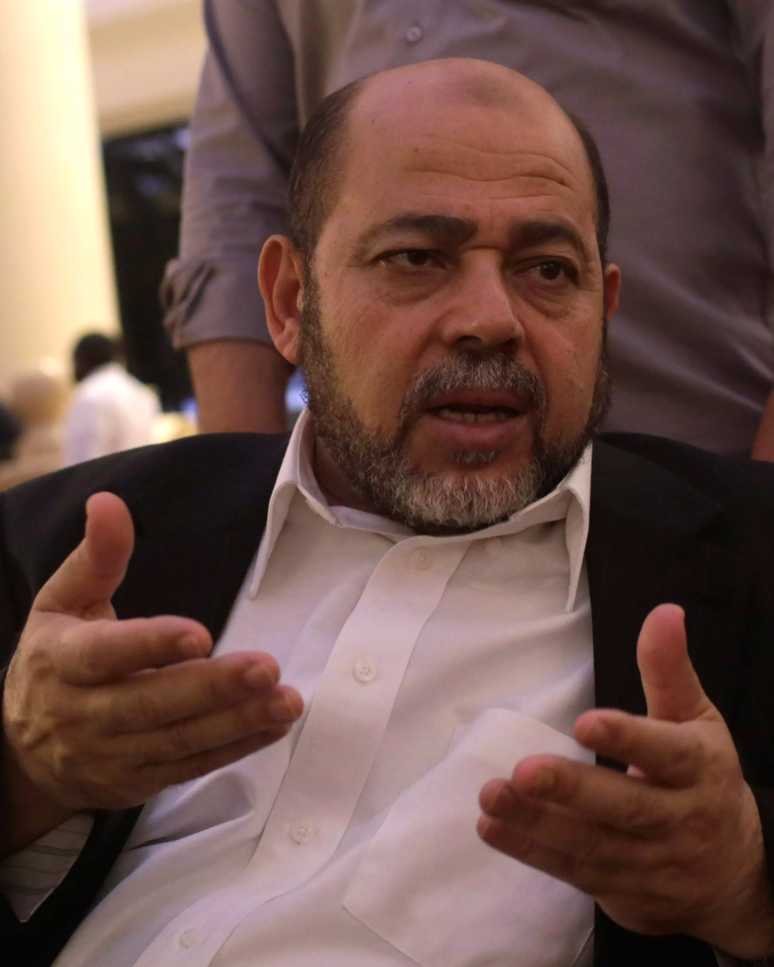 בכיר חמאס אבו מרזוק מתראיין לסוכנות רויטרס, היום בקהיר