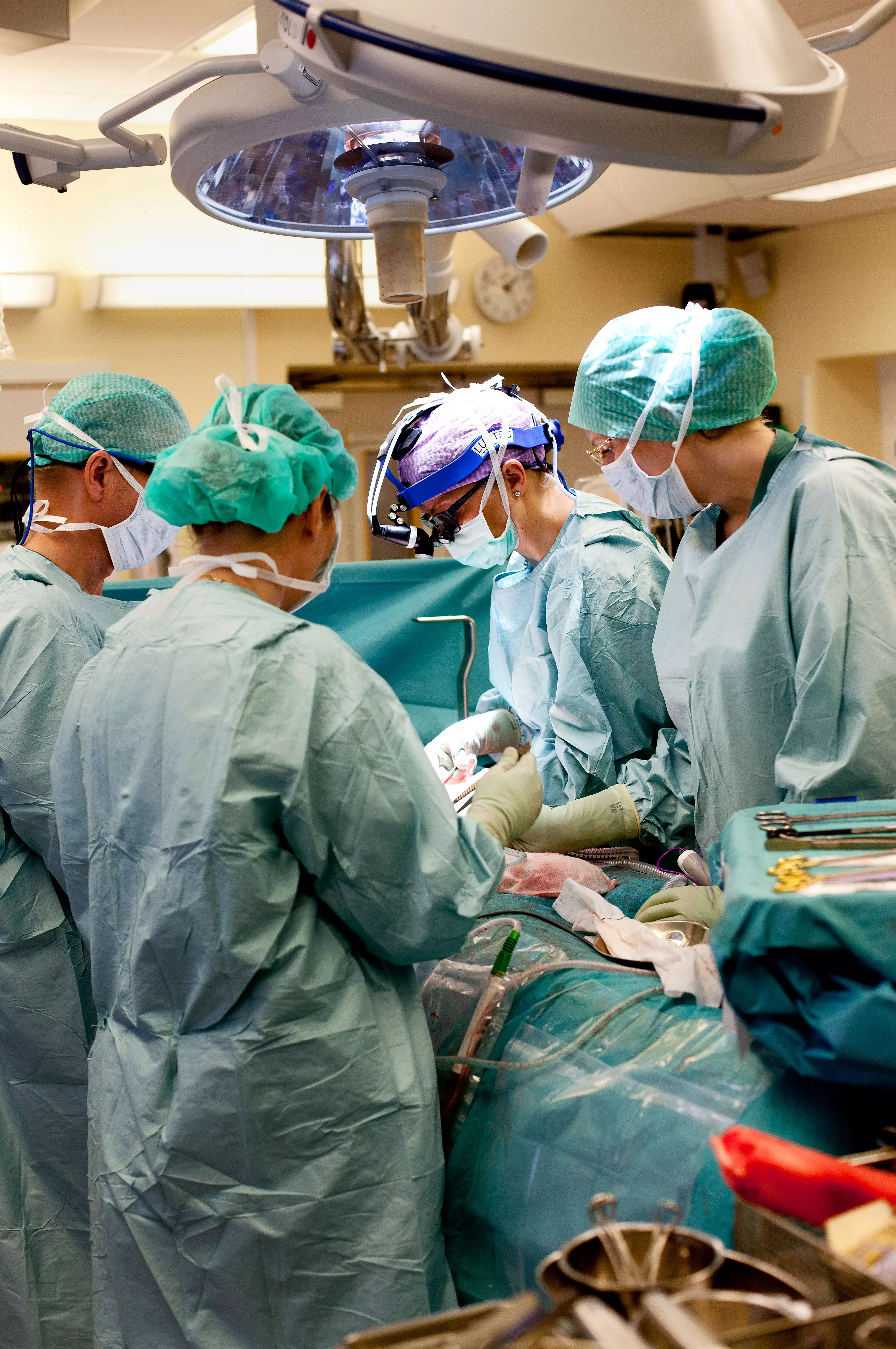 צוות הרופאים במהלך הניתוח ההיסטורי