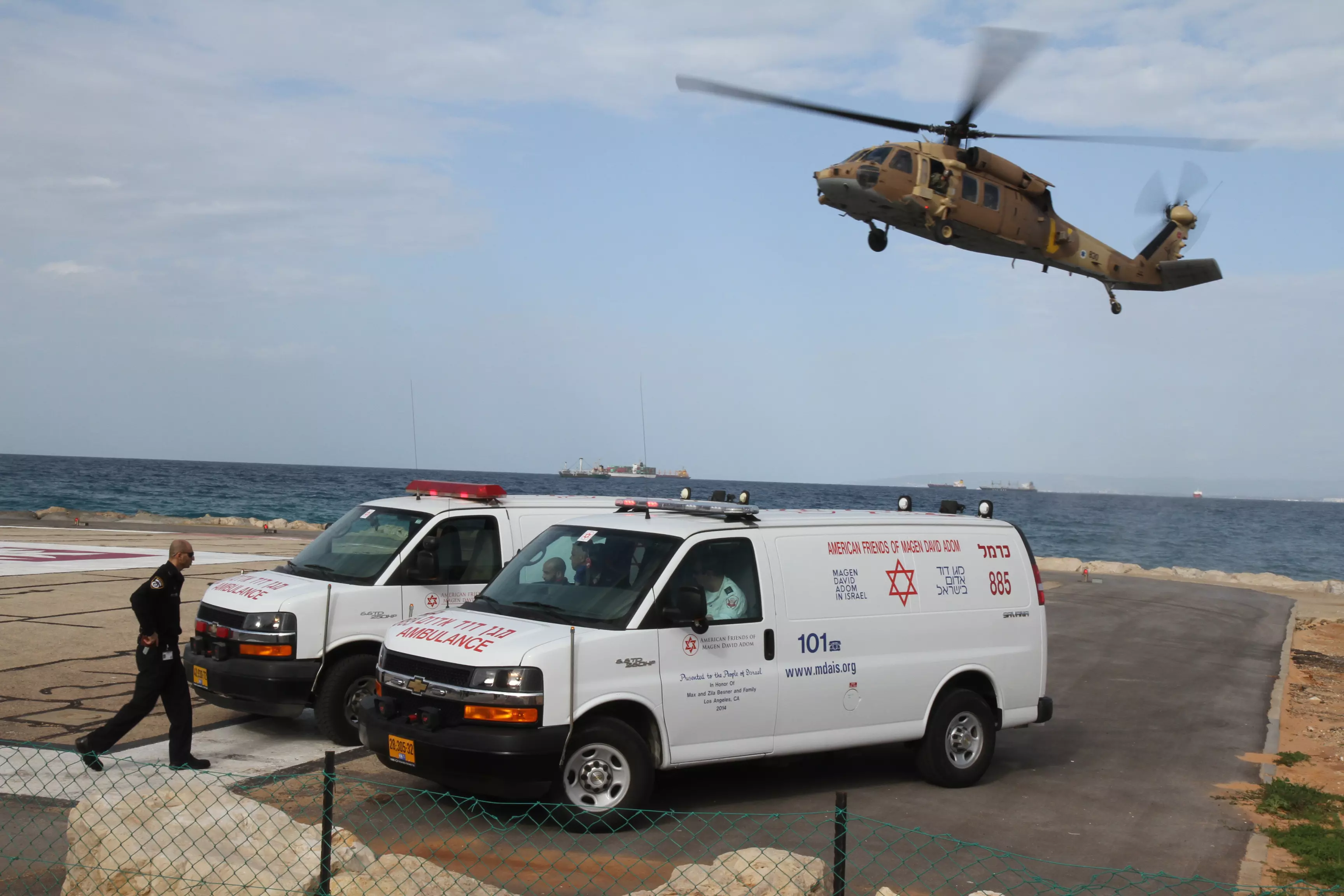 פינוי פצועים לבית החולים רמב"ם, אתמול