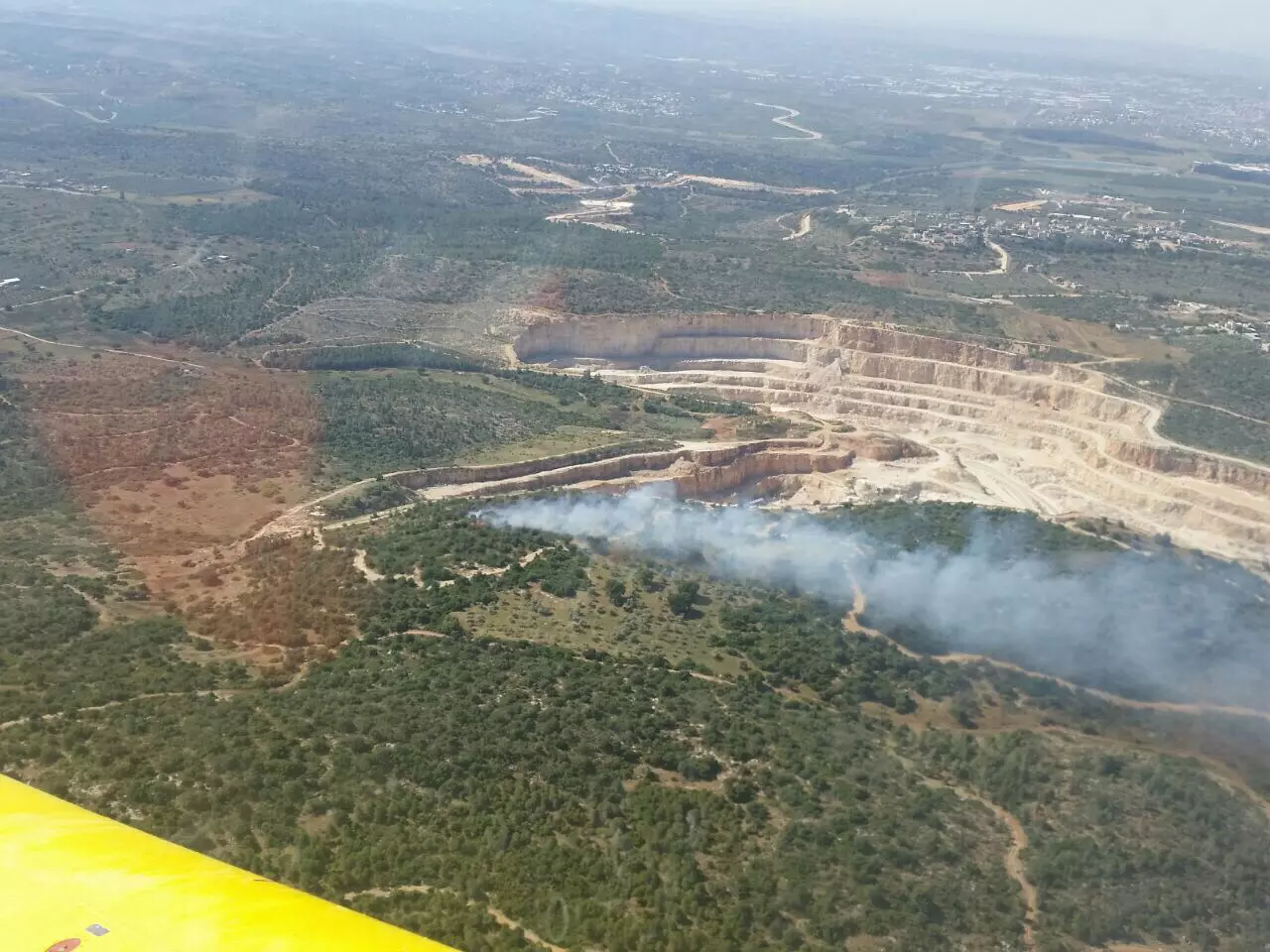 מטוסי כיבוי הוקפצו למקום. אזור השריפה בוואדי ערה