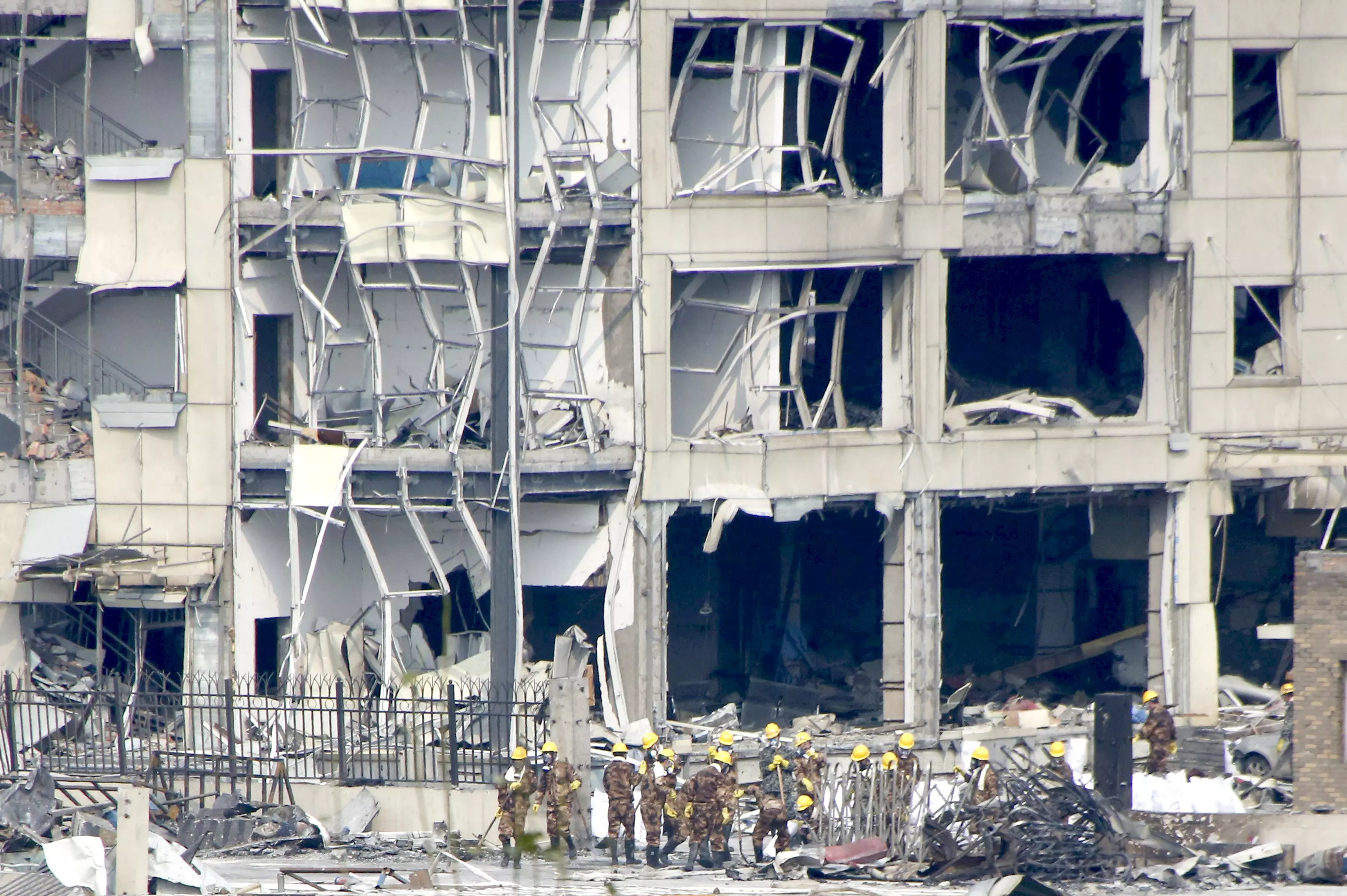תמונות מאזור שבו אירעו הפיצוצים במחסן בטיאנג'ין שבסין, אוגוסט 2015
