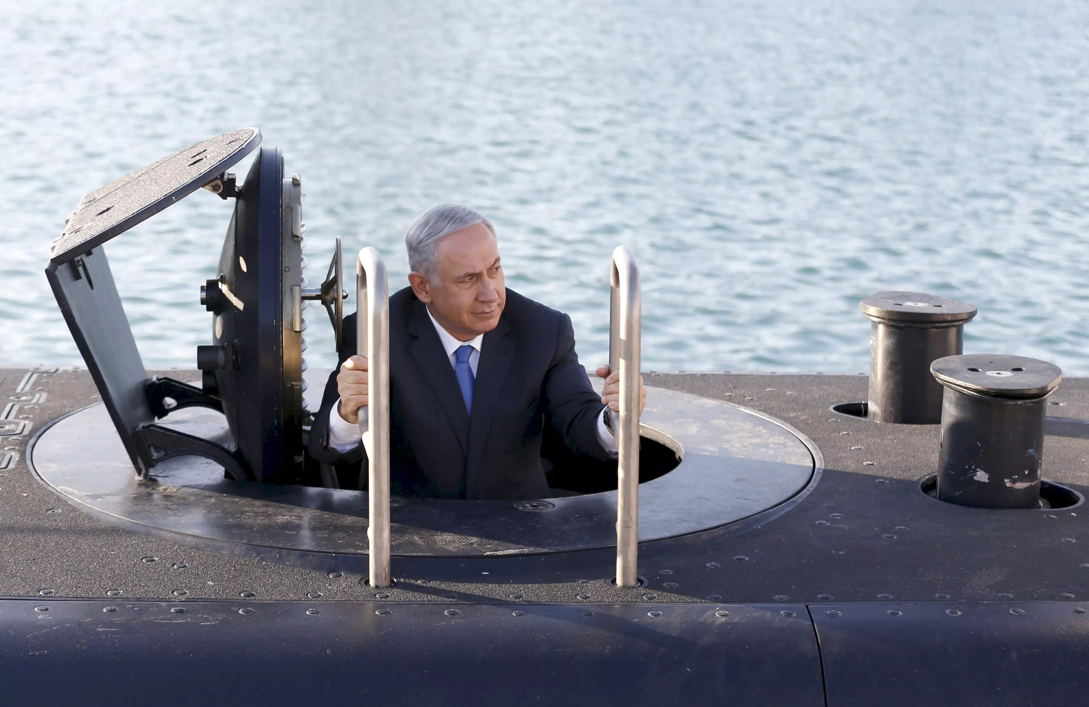 ראש הממשלה בנימין נתניהו בטקס קבלת הצוללת החדשה של צה"ל, אח"י רהב. ינואר 2016