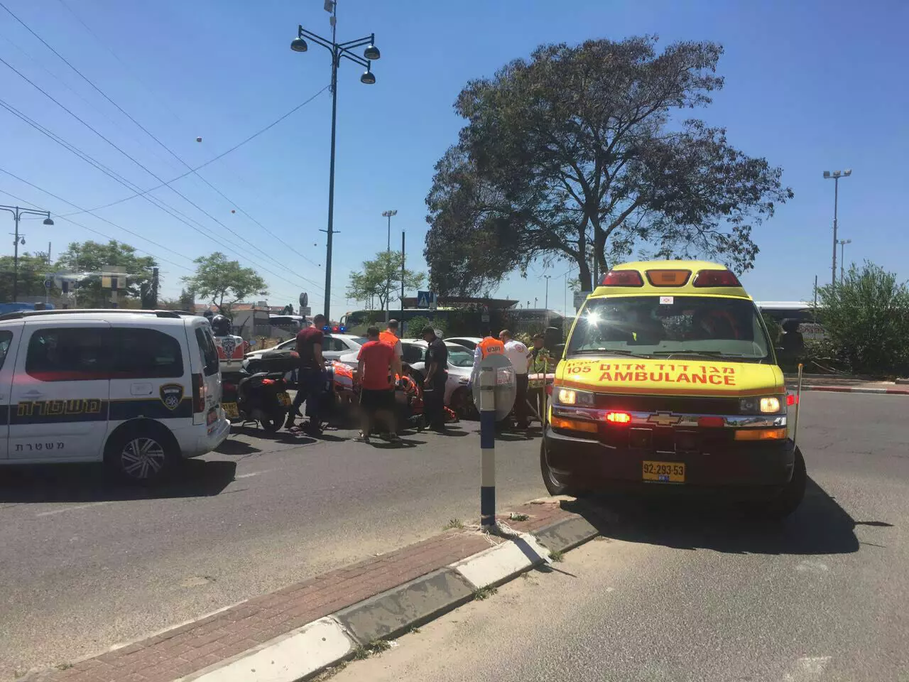 תאונת דרכים בצומת ביל"ו ליד קריית עקרון 02 אפריל 2016