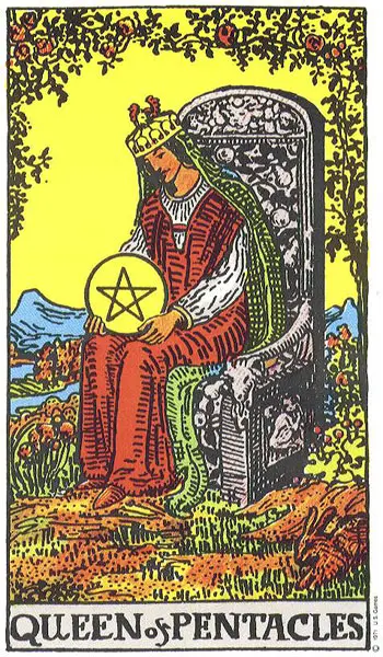 טארוט קלף מלכת המטבעות queen of pentacles