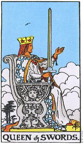 טארוט קלף מלכת החרבות queen of swords