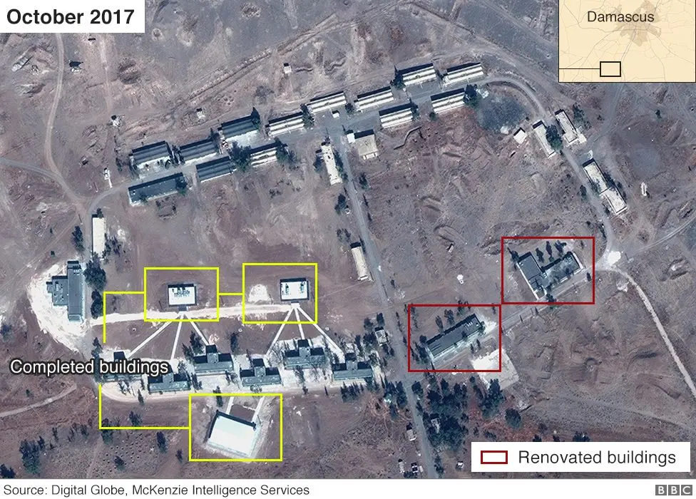 הבסיס הצבאי האירני שנבנה בסמוך לאל-כיסווה בסוריה