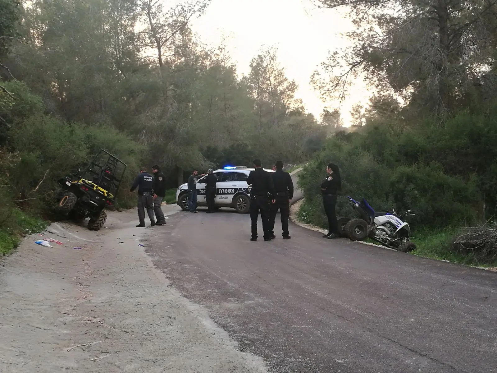 רוכב טרקטורון נהרג בהתנגשות בעץ ביער בית קשת שבגליל התחתון, 23 בפברואר 2018