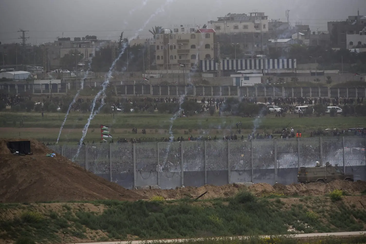 פלסטינים בצעדות השיבה בגבול רצעות עזה, 30 מרץ 2019