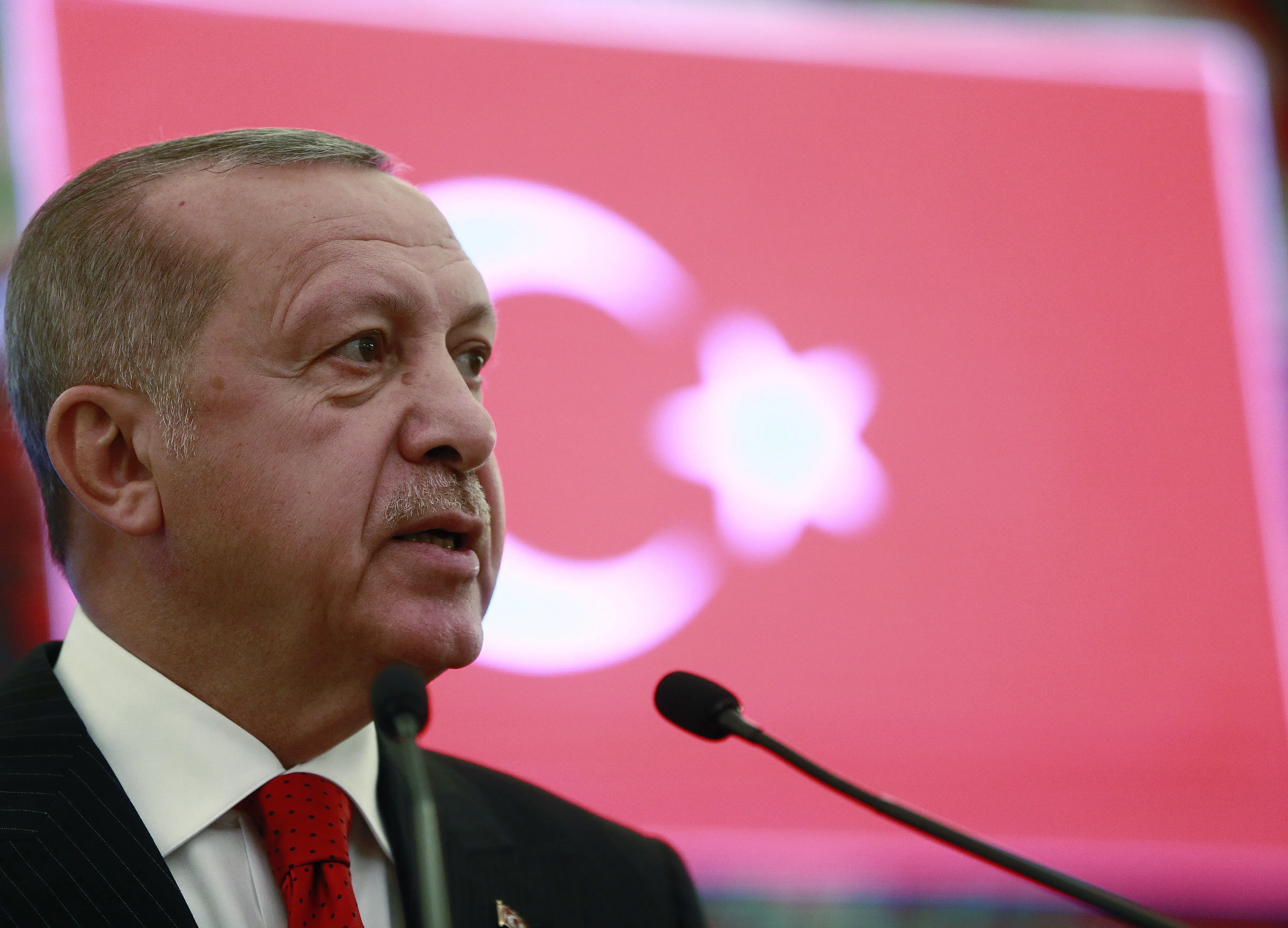 נשיא טורקיה, ארדואן, במהלך אירוע פוליטי באנקרה, טורקיה 6 במאי 2019