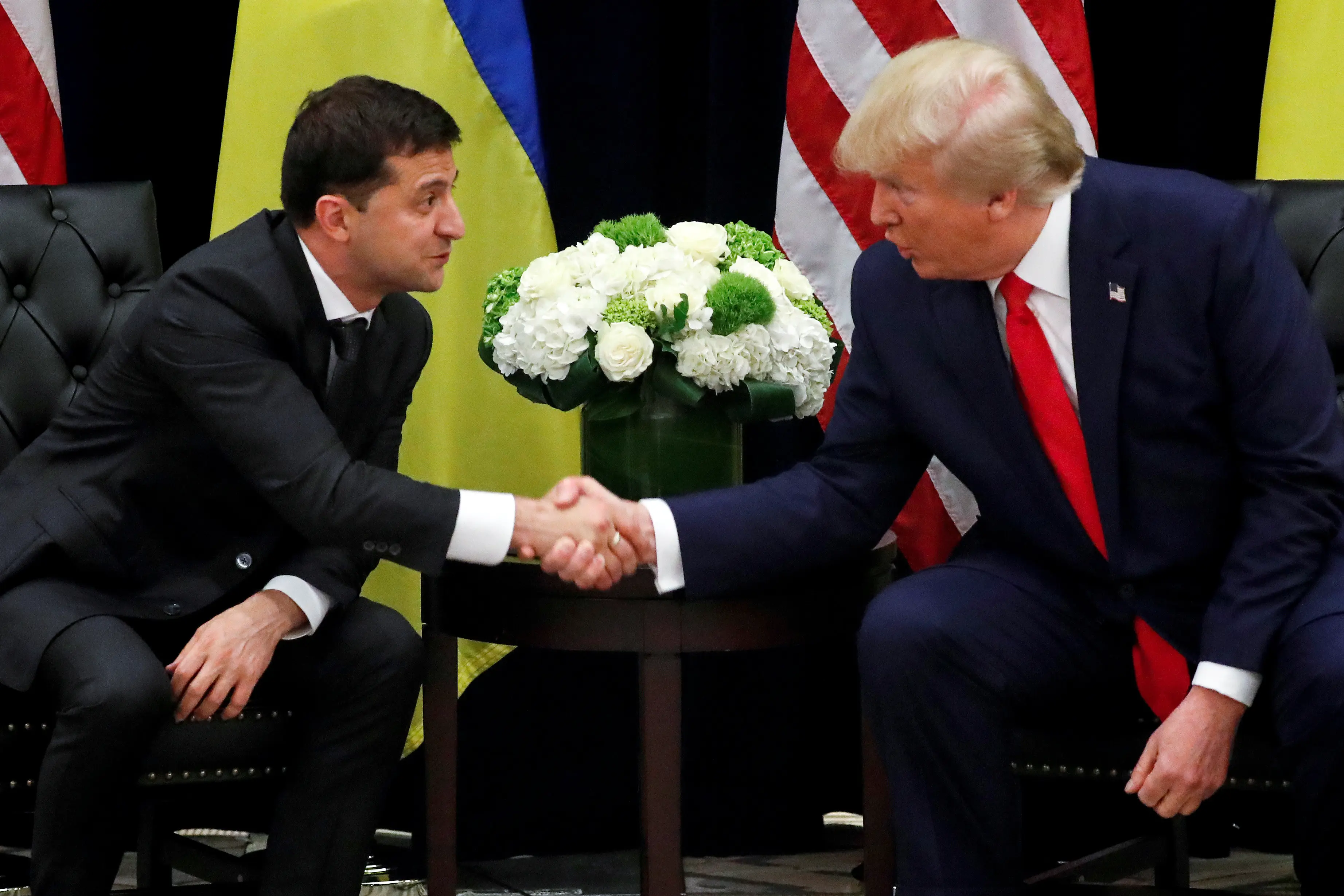 נשיא ארה"ב דונלד טראמפ נפגש עם נשיא אוקראינה וולדימיר זלנסקי בניו יורק, ארה"ב, 25.09.19