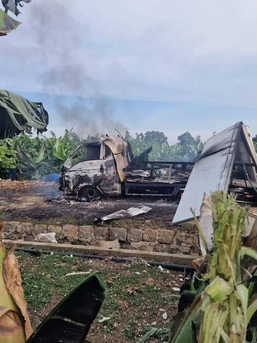 רכב שהותקף על ידי כטב"מ ישראלי בתוך לבנון - חיזבאללה